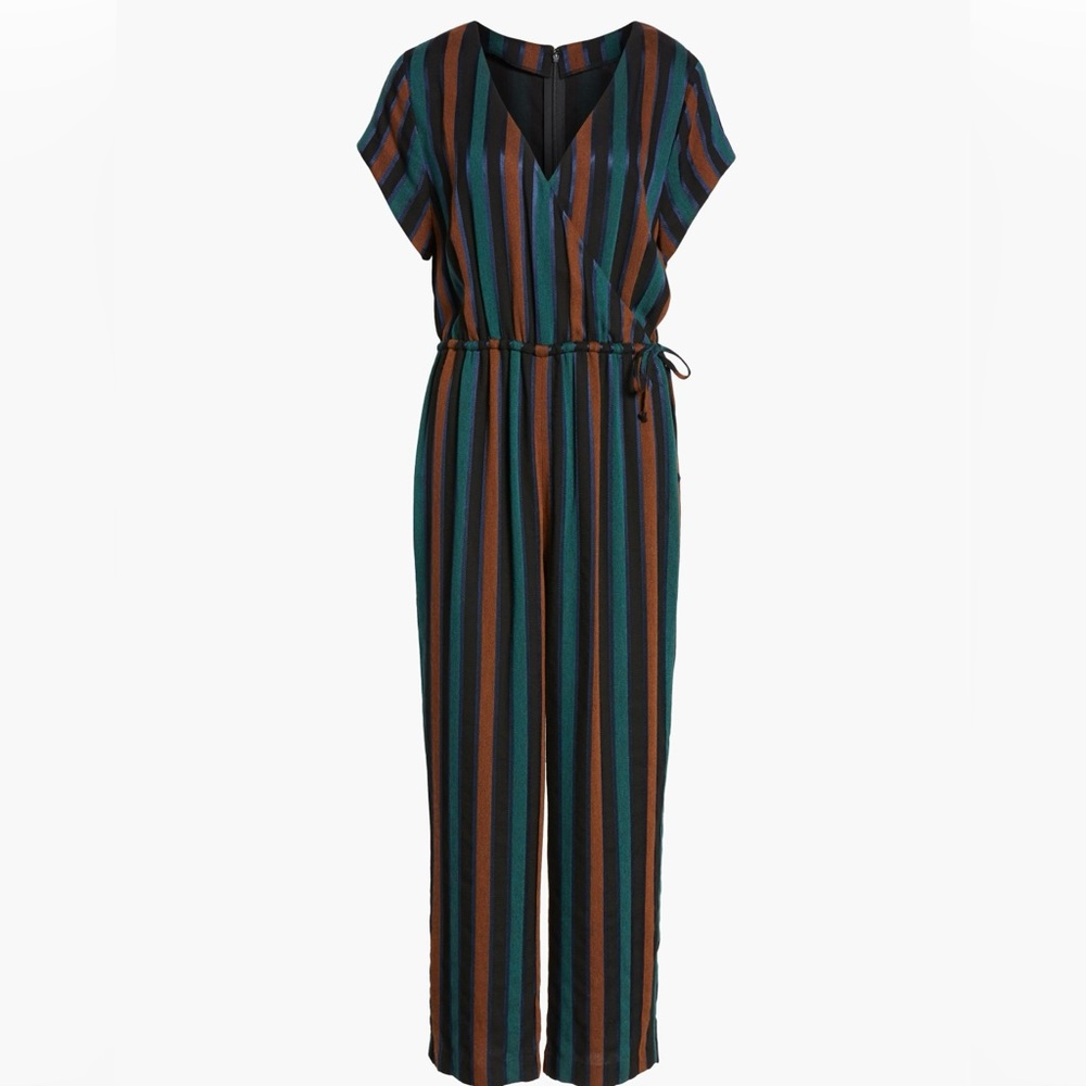 Madewell Striped Wrap Jumpsuit